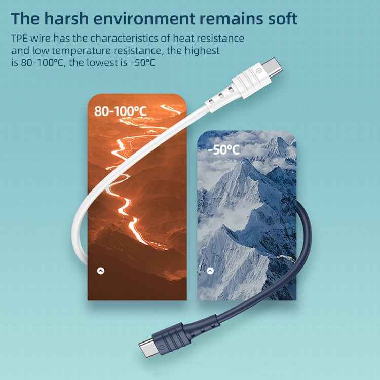 REMAX RC-068 PD 65W Type-C / USB-C to Type-C / USB-C High Elastic TPE Fast Charging Data Cable, Length: 1m, Type-C to Type-C