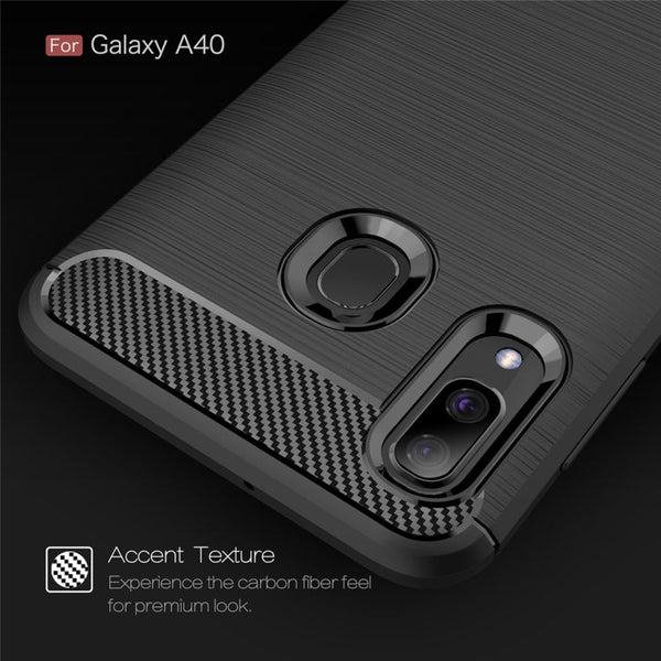 Brushed Texture Carbon Fiber TPU Case for Galaxy A40