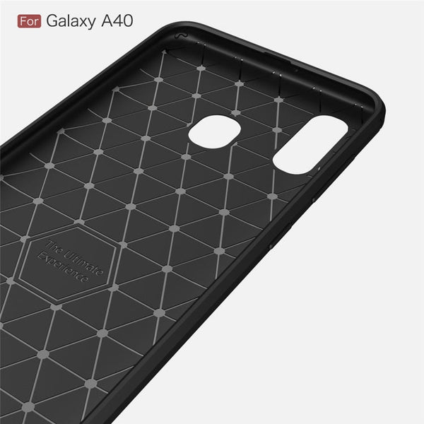 Brushed Texture Carbon Fiber TPU Case for Galaxy A40