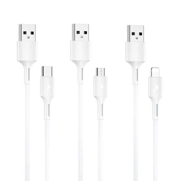 WK WDC-136 USB to Type-C / USB-C 3A Fast Charging Data Cable, USB to Type-C(White)