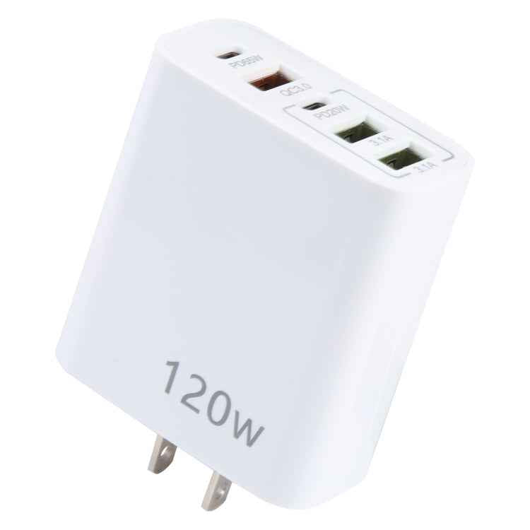 120W Dual PD Type-C + 3 x USB Multi Port Charger, US Plug