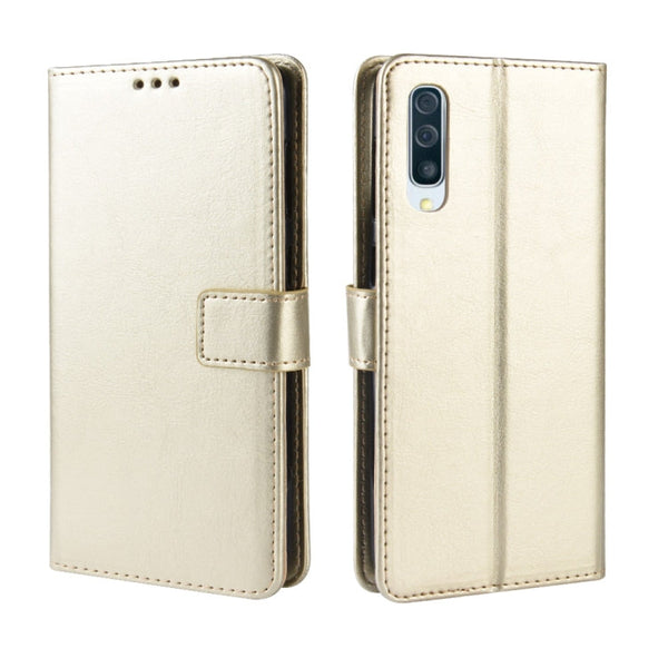 Retro Crazy Horse Texture Horizontal Flip Leather Case for Galaxy A70, with Holder & Card Slots & Photo Frame