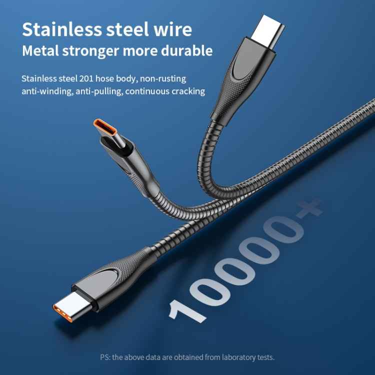 ADC-009 USB-C / Type-C to USB-C / Type-C Zinc Alloy Hose Fast Charging Data Cable, Cable Length: 1m, USB-C / Type-C to USB-C / Type-C