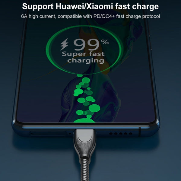 ADC-009 USB-C / Type-C to USB-C / Type-C Zinc Alloy Hose Fast Charging Data Cable, Cable Length: 1m