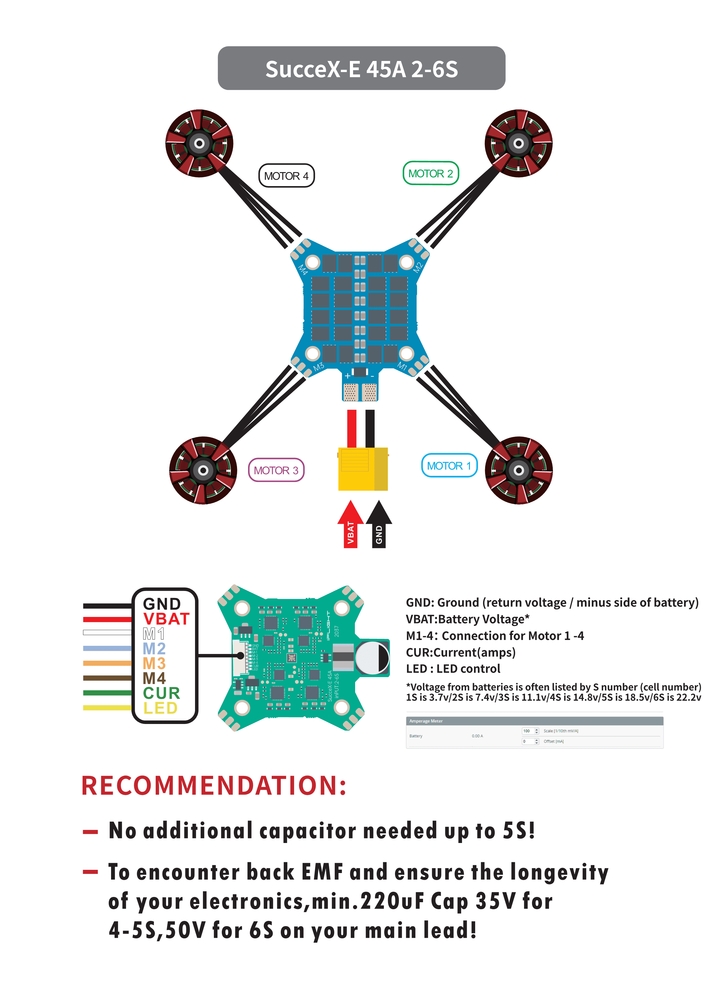 SucceX-E 45A V2 2-6S BLHeli_S 4-in-1 ESC