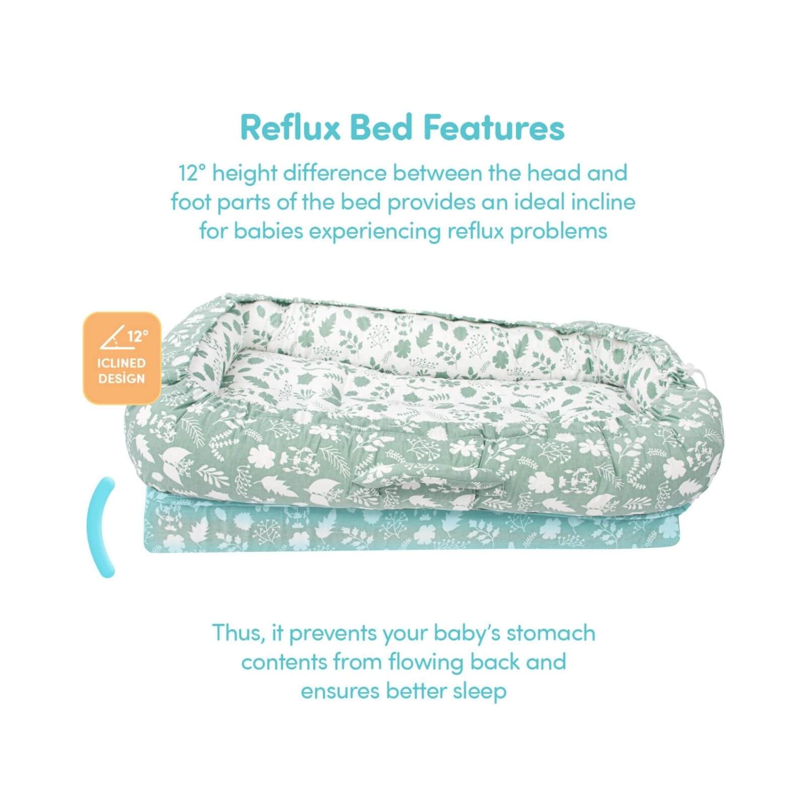 baby plus Mother Side Baby Reflux Bed - Green