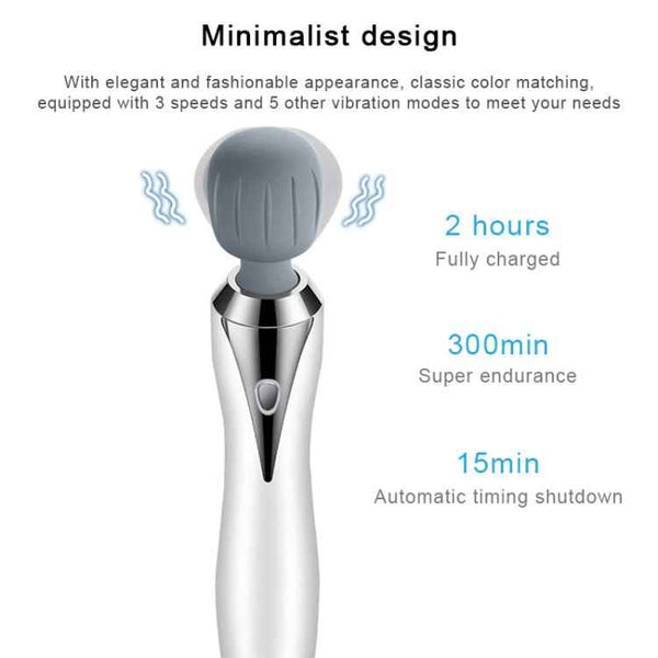 Portable Mini Multifunctional Physiotherapy Electric Hand-held Massage Stick(White)