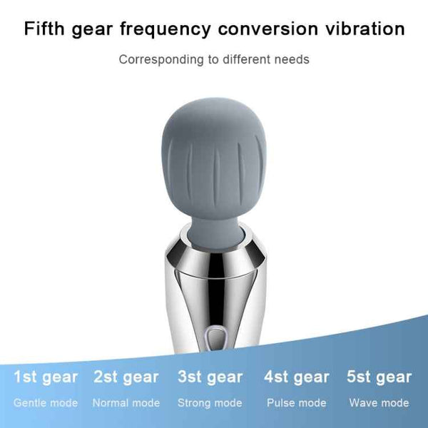 Portable Mini Multifunctional Physiotherapy Electric Hand-held Massage Stick(White)