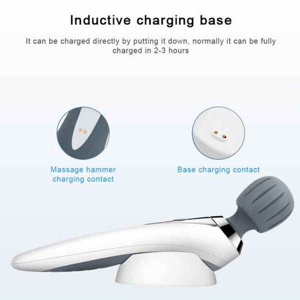 Portable Mini Multifunctional Physiotherapy Electric Hand-held Massage Stick(White)