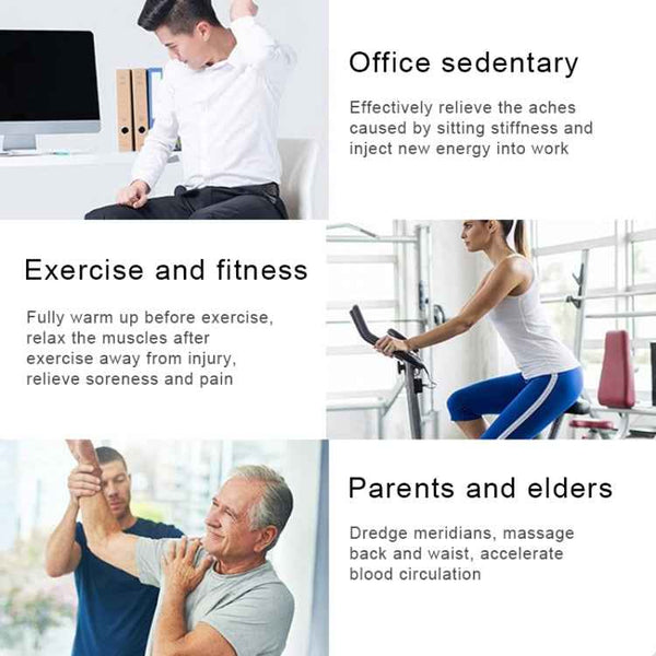 Portable Mini Multifunctional Physiotherapy Electric Hand-held Massage Stick(White)