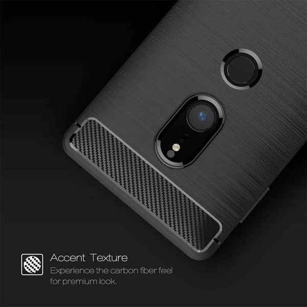 For Sony Xperia XZ2 Brushed Texture Carbon Fiber Shockproof TPU Protective Back Case(Black)