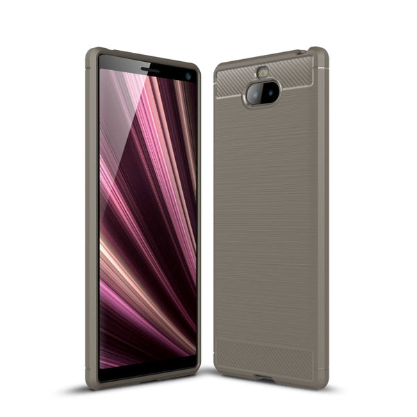 Brushed Texture Carbon Fiber Soft TPU Case for Sony Xperia 10 Plus