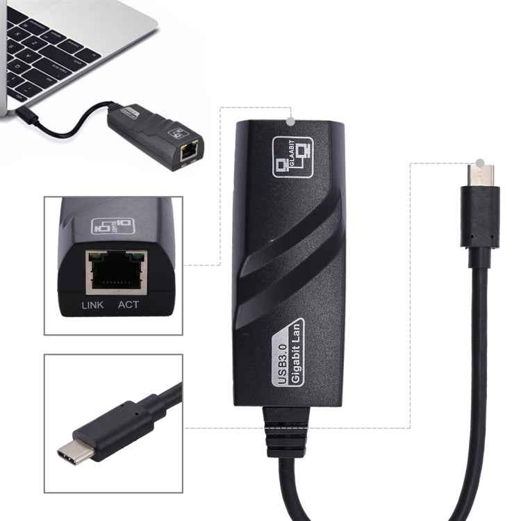 15cm USB-C / Type-C to RJ45 Gigabit Ethernet Network Adapter