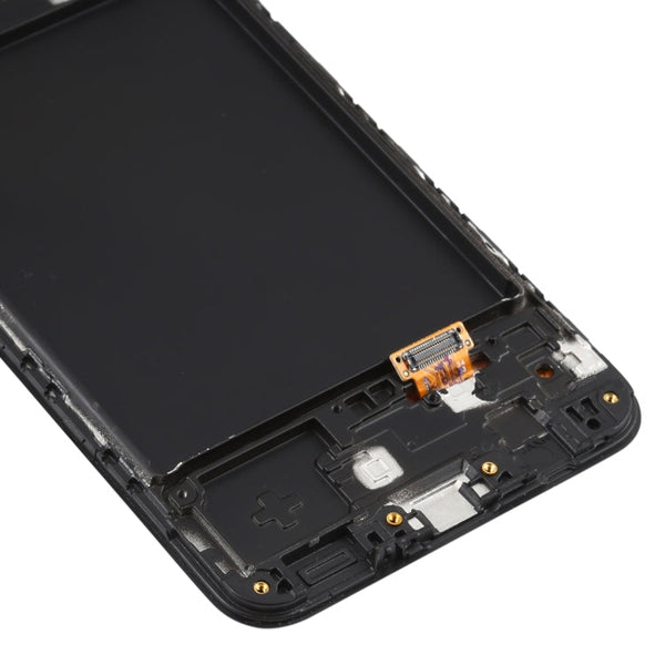 Original Super AMOLED Material LCD Screen and Digitizer Full Assembly with Frame for Galaxy A20