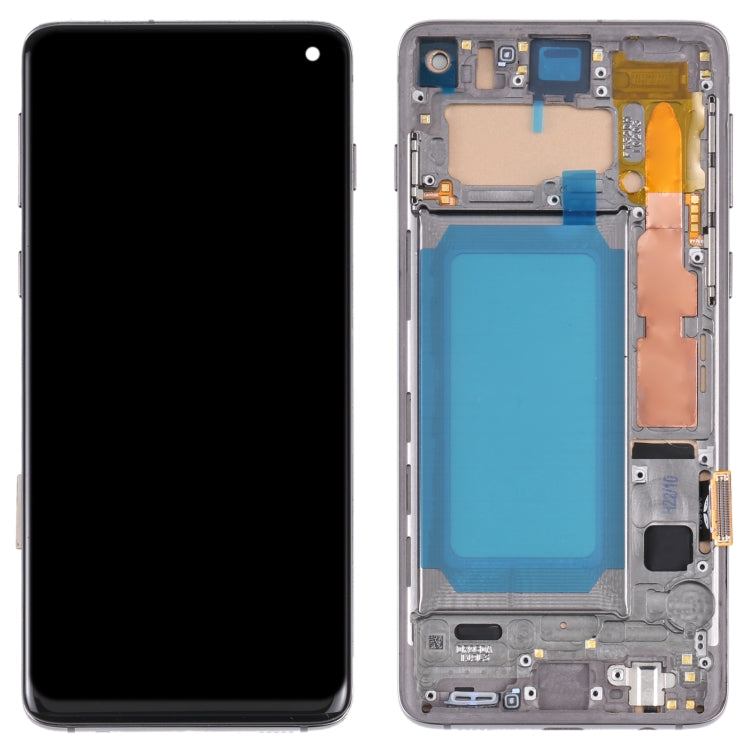 TFT LCD Screen For Samsung Galaxy S10 SM-G973 Digitizer Full Assembly with Frame,Not Supporting Fingerprint Identification(Black)