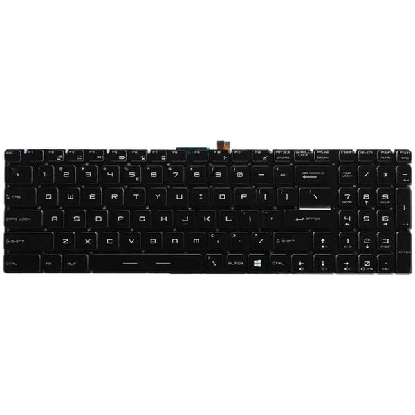 US Version Keyboard with Backlight for MSI GT62 GT72 GE62 GE72 GS60 GS70 GL62 GL72 GP62 GT72S GP72 GL63 GL73 (White)