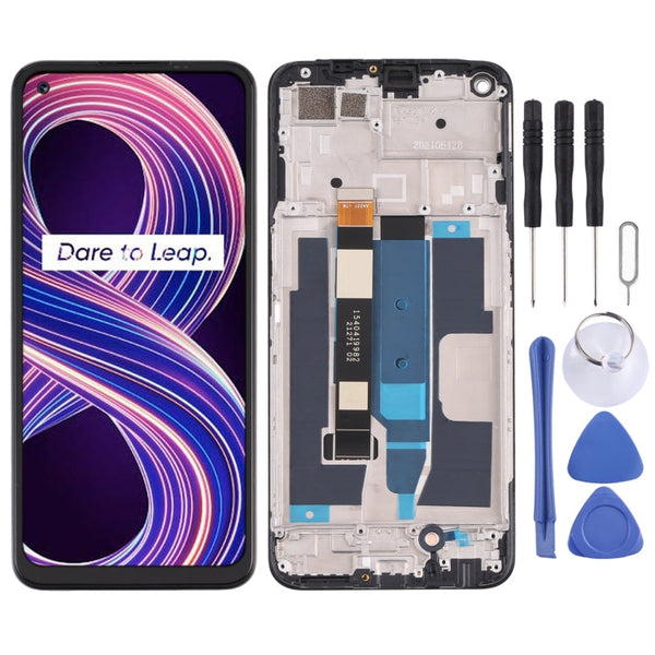 LCD Screen and Digitizer Full Assembly with Frame for OPPO Realme 8 5G
