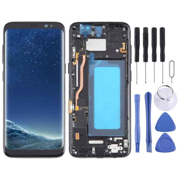 For Samsung Galaxy S8 SM-G950 TFT LCD Screen Digitizer Full Assembly with Frame (Black)