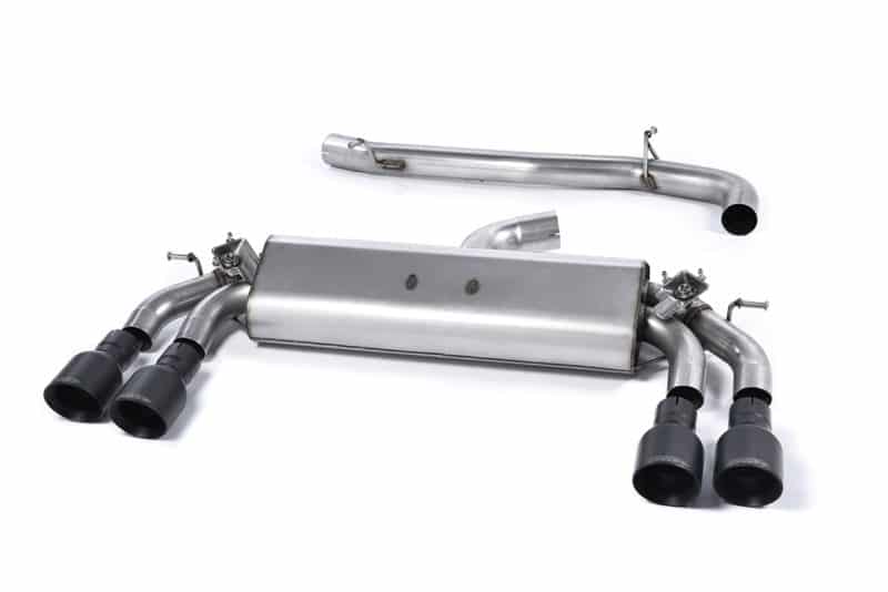 Milltek Audi S3 2.0 TFSI (2013-2021) inc. GPF models Cat-Back Exhaust – Non-Resonated – Cerakote Black Round Tips