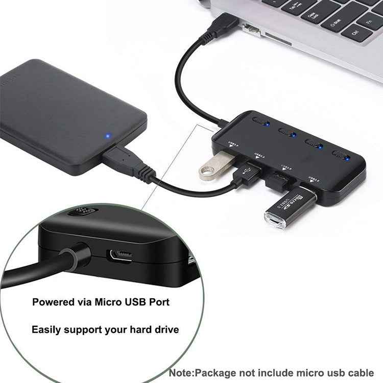 Ultra Speed USB3.0 4 Ports Hub with Switch