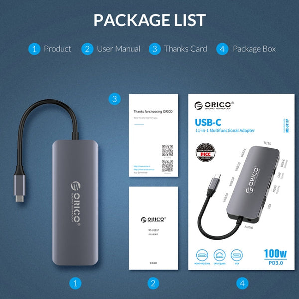 ORICO MC-U111P  11 in 1 Multifunction Docking Station, MC-U111P