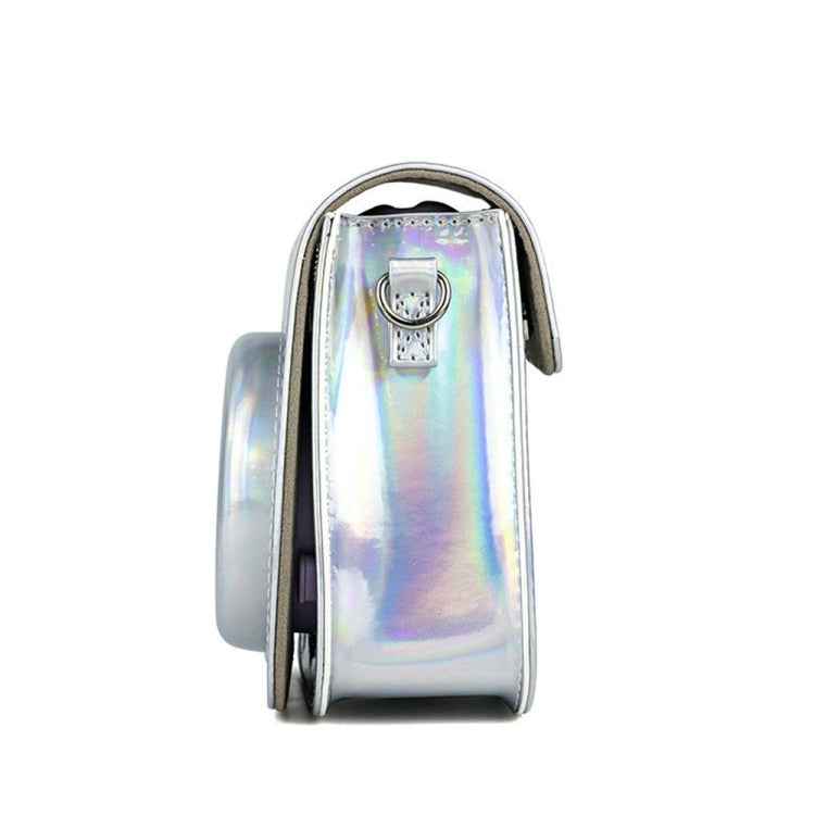 Richwell Portable Aurora  PU Leather Camera Case Camera Bag with Shoulder Strap, Suitable for Fujifilm Instax Mini 11, Rose Pink, Silver, Purple