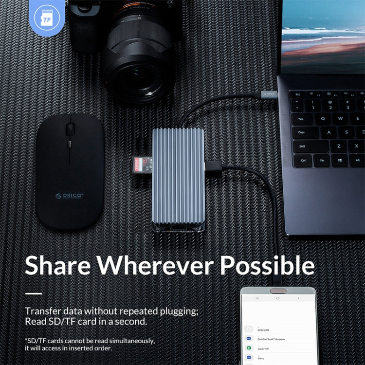 ORICO 6 in 1 Type-C Transparent HUB