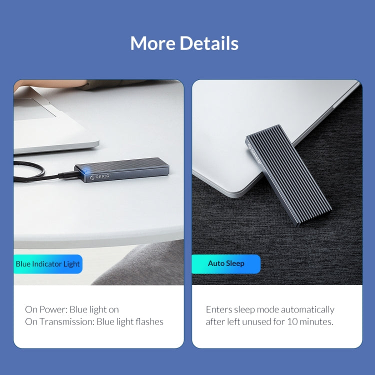 ORICO M2PAC3-G20 USB3.2 20Gbps M.2 NVMe SSD Enclosure