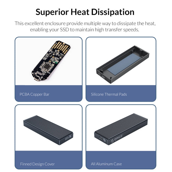 ORICO M2PAC3-G20 USB3.2 20Gbps M.2 NVMe SSD Enclosure