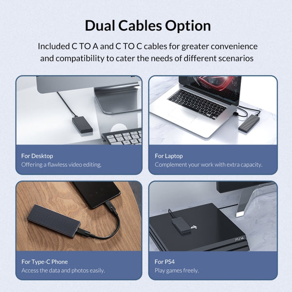 ORICO M2PAC3-G20 USB3.2 20Gbps M.2 NVMe SSD Enclosure