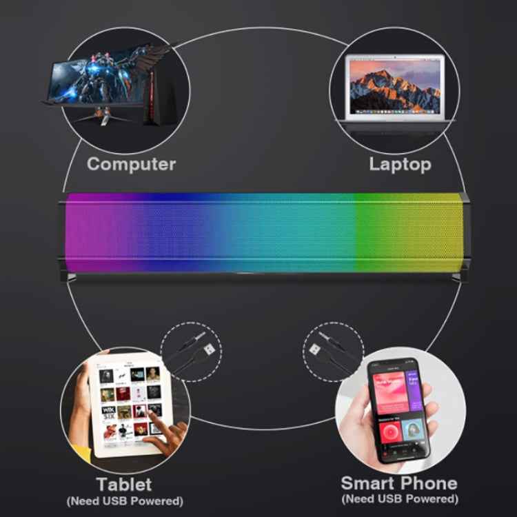 Q9 Pro RGB Wireless Bluetooth Outdoor Portable Bluetooth Speaker Subwoofer Home Theater Subwoofer Speaker, Support AUX IN, TF Card Function