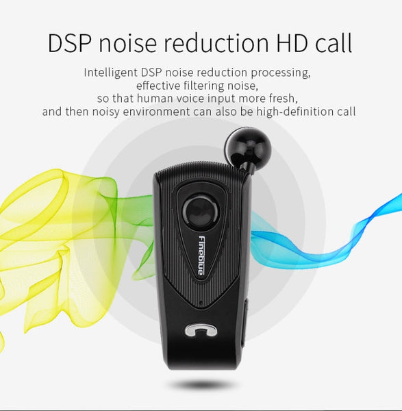 F930 CSR4.1 Retractable Cable Caller Vibration Reminder Anti-theft Bluetooth Headset, Black, Silver