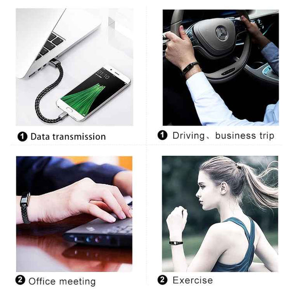 XJ-28 3A USB to 8 Pin Creative Bracelet Data Cable, Cable Length: 22.5cm(Brown)