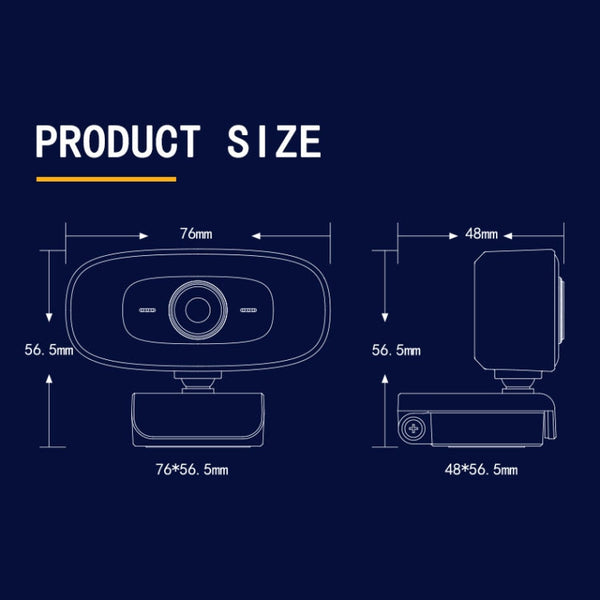 C10 2K HD Without Distortion 360 Degrees Rotate Three-speed Fill Light USB Free Drive Webcams, Built-in  Sound Clearer Microphone