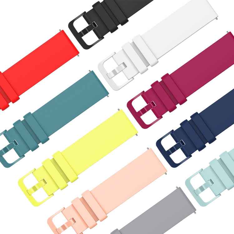 For Amazfit Pace 22mm Solid Color Soft Silicone Watch Band(White)