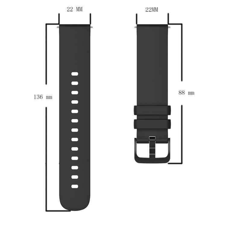 For Amazfit Pace 22mm Solid Color Soft Silicone Watch Band(White)