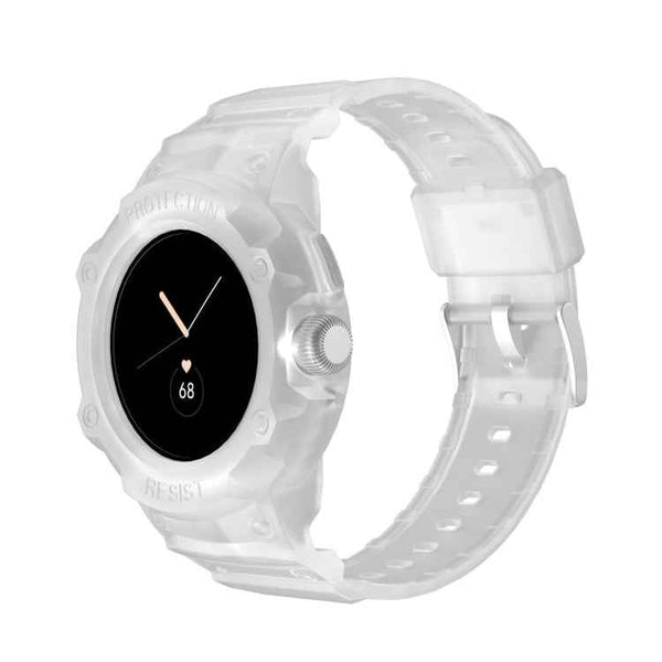 For Google Pixel Watch JUNSUNMAY Integrated TPU Adjustable Elastic Watch Band