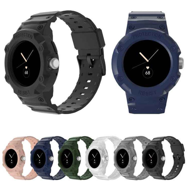 For Google Pixel Watch JUNSUNMAY Integrated TPU Adjustable Elastic Watch Band