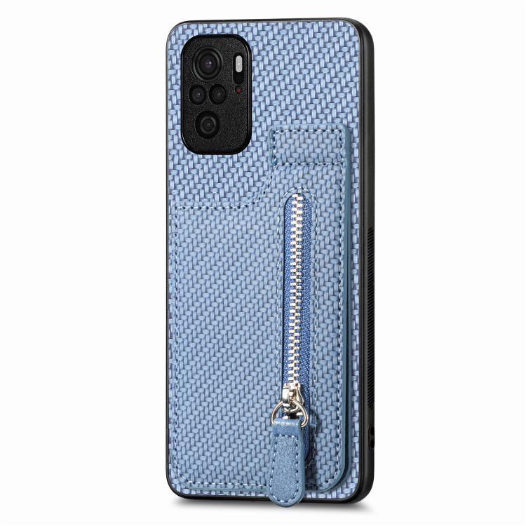 Carbon Fiber Vertical Flip Zipper Phone Case