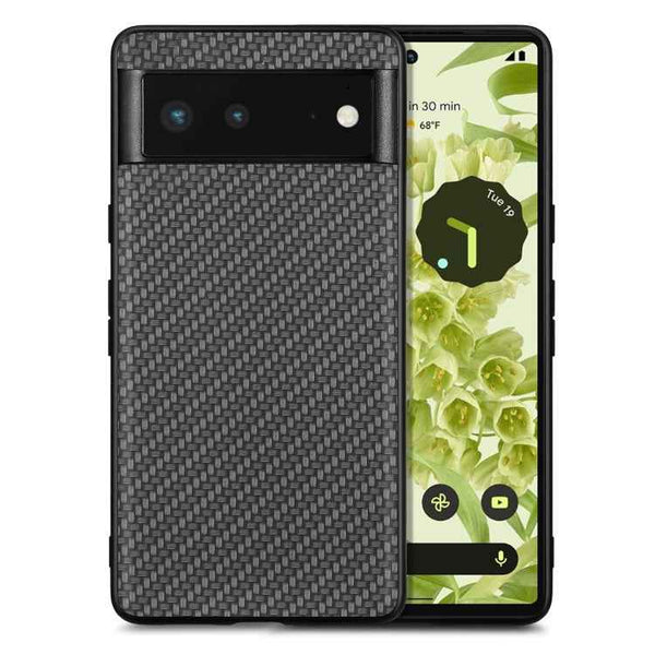Carbon Fiber Texture Leather Back Cover Phone Case, For Google Pixel 6