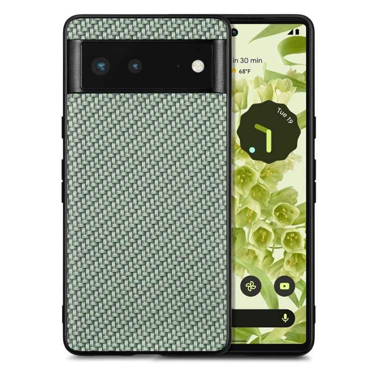 Carbon Fiber Texture Leather Back Cover Phone Case, For Google Pixel 6