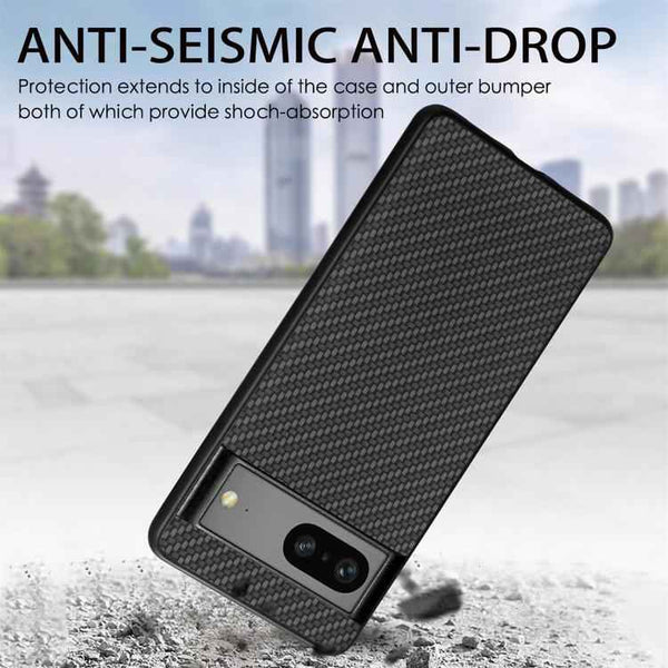 Carbon Fiber Texture Leather Back Cover Phone Case, For Google Pixel 6
