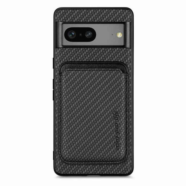 Carbon Fiber Leather Card Magsafe Phone Case, For Google Pixel 9a, For Google Pixel 7 Pro, For Google Pixel 7, For Google Pixel 6