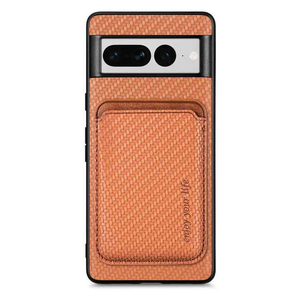 Carbon Fiber Leather Card Magsafe Phone Case, For Google Pixel 9a, For Google Pixel 7 Pro, For Google Pixel 7, For Google Pixel 6