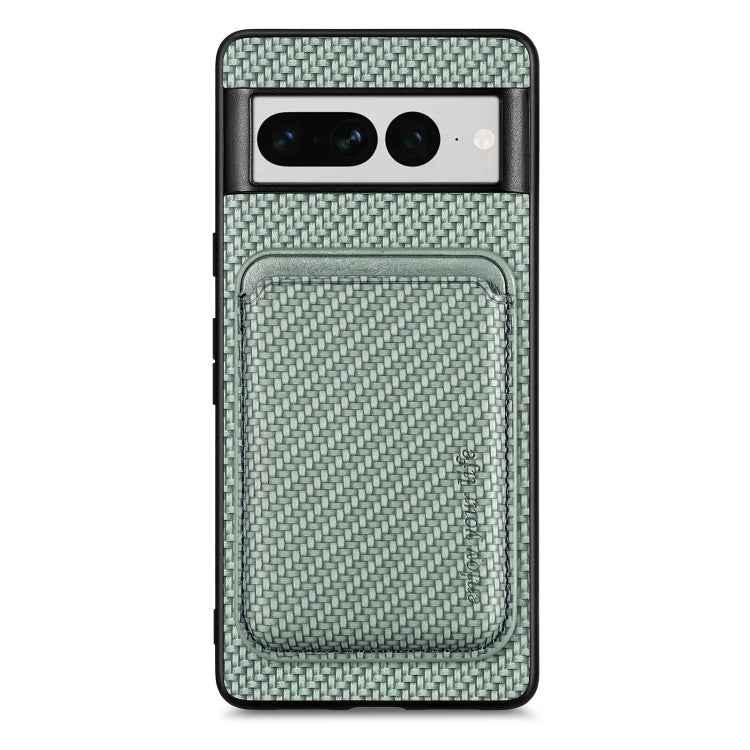 Carbon Fiber Leather Card Magsafe Phone Case, For Google Pixel 9a, For Google Pixel 7 Pro, For Google Pixel 7, For Google Pixel 6