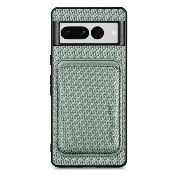 Carbon Fiber Leather Card Magsafe Phone Case, For Google Pixel 9a, For Google Pixel 7 Pro, For Google Pixel 7, For Google Pixel 6
