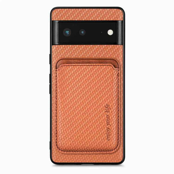 Carbon Fiber Leather Card Magsafe Phone Case, For Google Pixel 9a, For Google Pixel 7 Pro, For Google Pixel 7, For Google Pixel 6