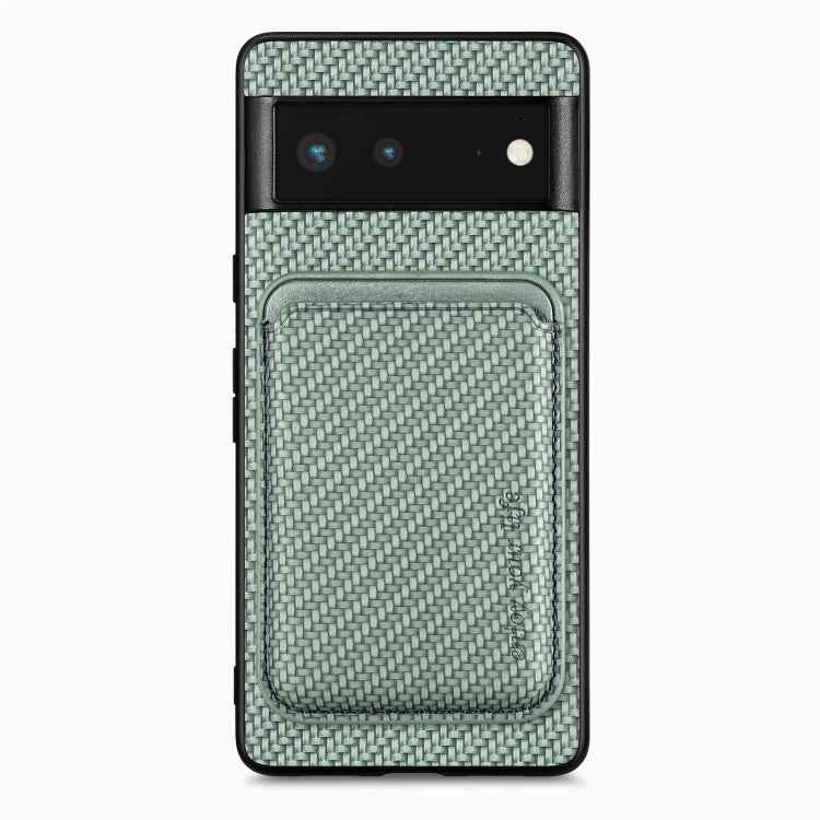 Carbon Fiber Leather Card Magsafe Phone Case, For Google Pixel 9a, For Google Pixel 7 Pro, For Google Pixel 7, For Google Pixel 6