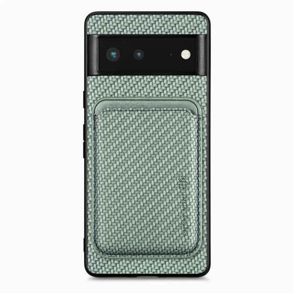 Carbon Fiber Leather Card Magsafe Phone Case, For Google Pixel 9a, For Google Pixel 7 Pro, For Google Pixel 7, For Google Pixel 6