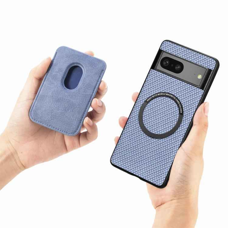 Carbon Fiber Leather Card Magsafe Phone Case, For Google Pixel 9a, For Google Pixel 7 Pro, For Google Pixel 7, For Google Pixel 6